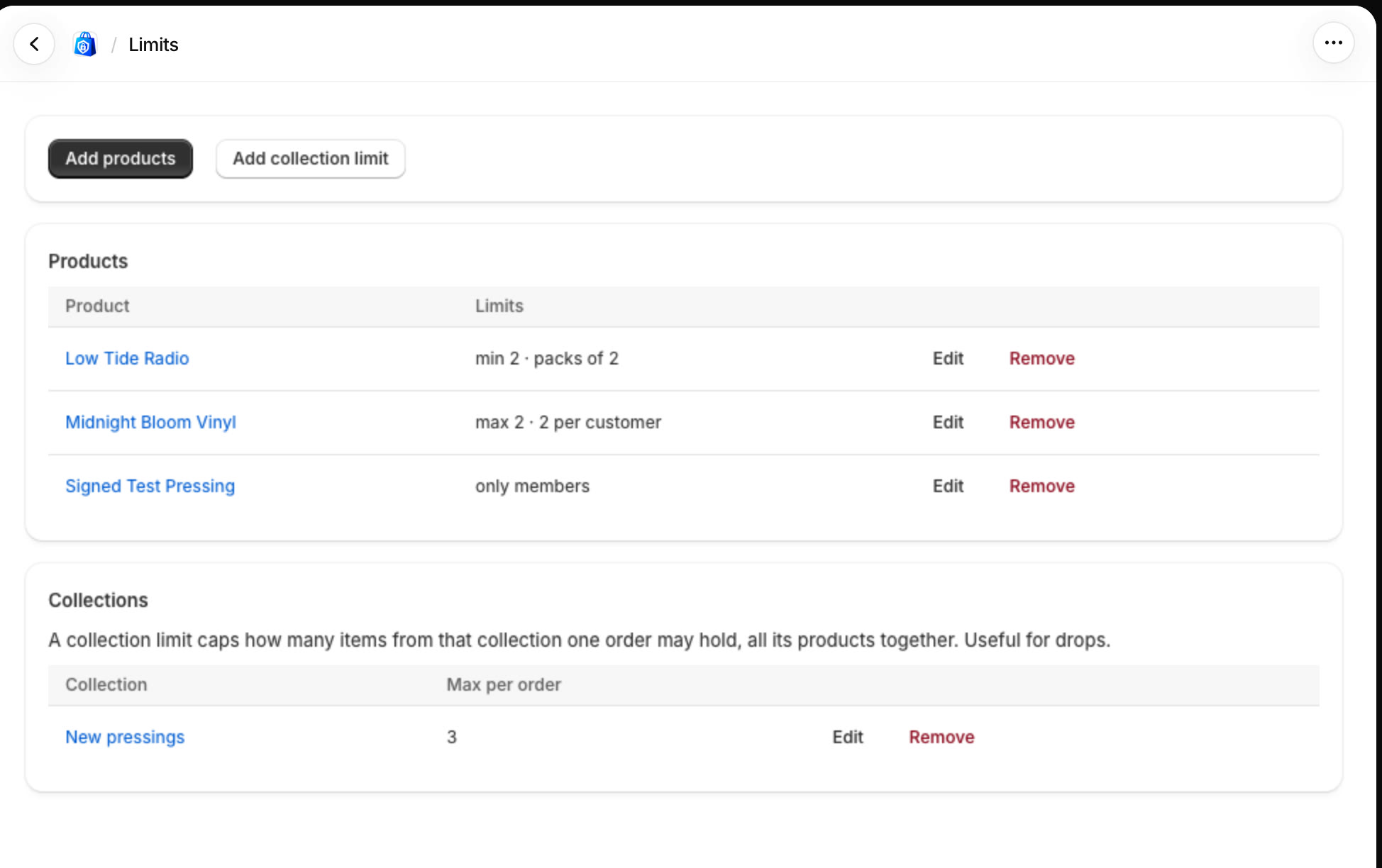 Click Add products