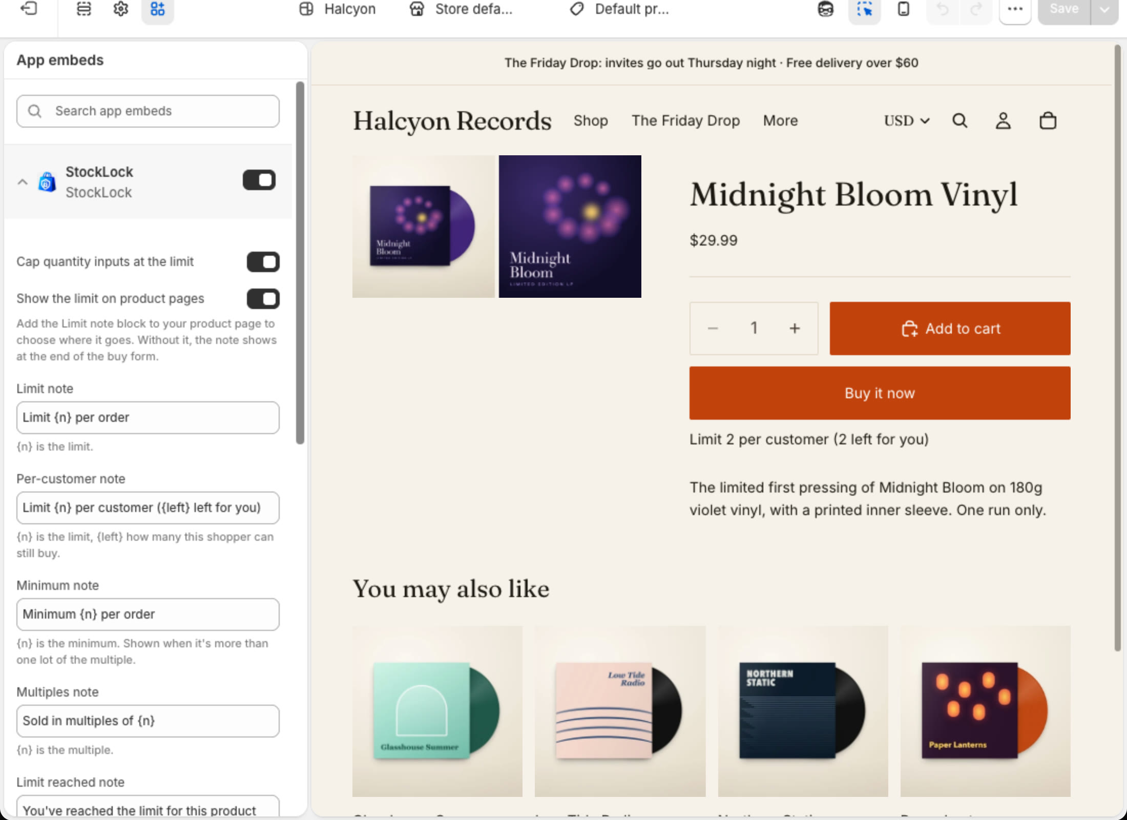Reword the product page notes